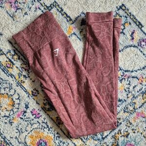 Gymshark Burgundy Textured Seamless Leggings
